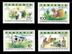 Tanzania 1991 - Investment Bank, 20 Years - Set of 4v - Scott 701-04 - MNH