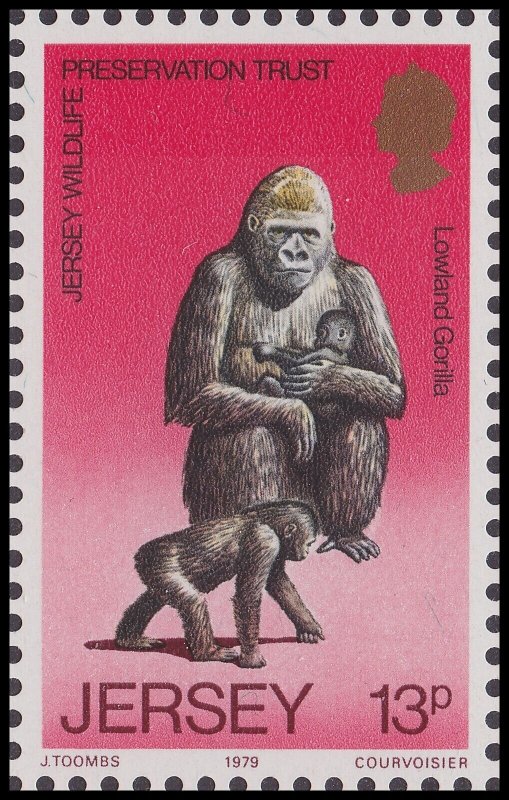 Jersey 220 Wild Life III Lowland Gorilla 13p single (1 stamp) MNH 1979