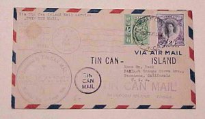 TONGA  TIN CAN 1934 SEPT 4 TO USA