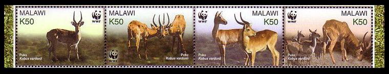 Malawi WWF Puku Strip of 4v SG#1013-1016 SC#714 a-d MI#721-724