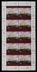 AUSTRALIA 1999 A99 Navigators M/sheet, imperf & Ship sheetlet MNH** SG 1727(var)