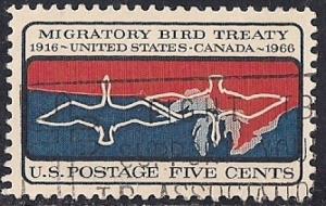 1306 5 cent Migratory Bird Treaty VF used