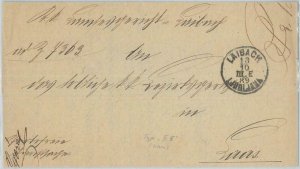 75484 - AUSTRIA Slovenia - POSTAL HISTORY - Prefilatelic Cover from LAIBACH 1889