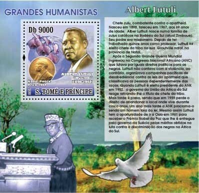 SAO TOME - 2007 - Humanists, Albert Luthuli - Perf Souv Sheet -Mint Never Hinged