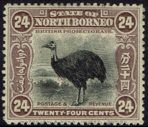 NORTH BORNEO 1909 BIRD 24C PERF 13.5-14 