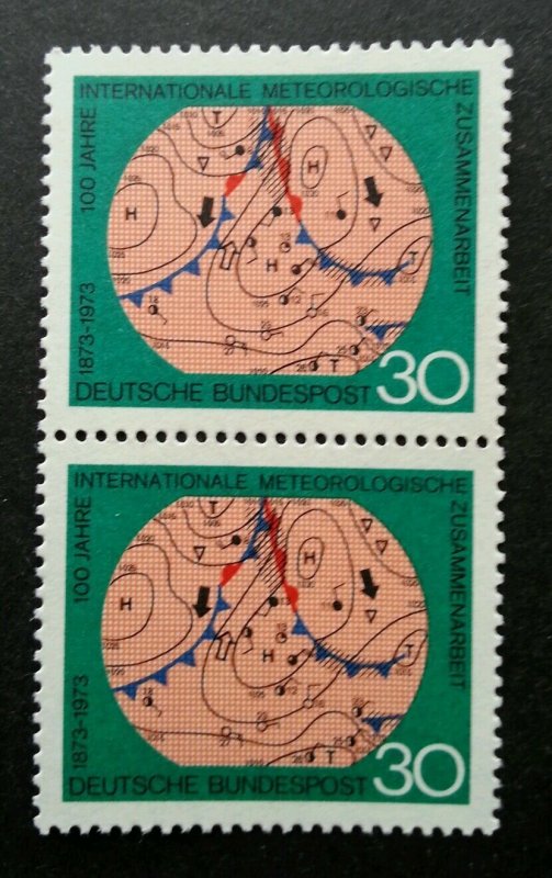 Germany Centenary Of World Meteorological Organisation 1973 (stamp blk of 2) MNH