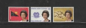 PAPUA NEW GUINEA #462-464 1977 REIGN OF QEII 25TH ANNIV. MINT VF NH O.G bb