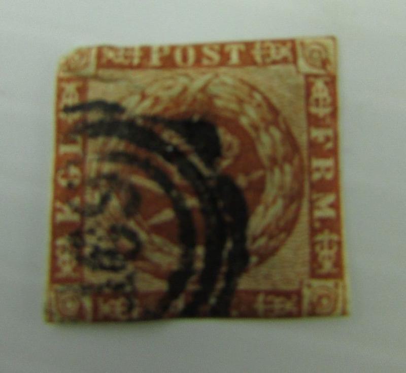 1858 Denmark  SC #A4  used stamp