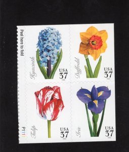 3903a Spring Flowers, MNH blk/4 w/plate #