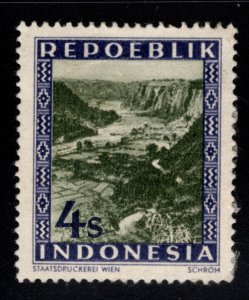 Indonesia Scott 6 MH* hinge thin, pencil mars paper adhesion on back