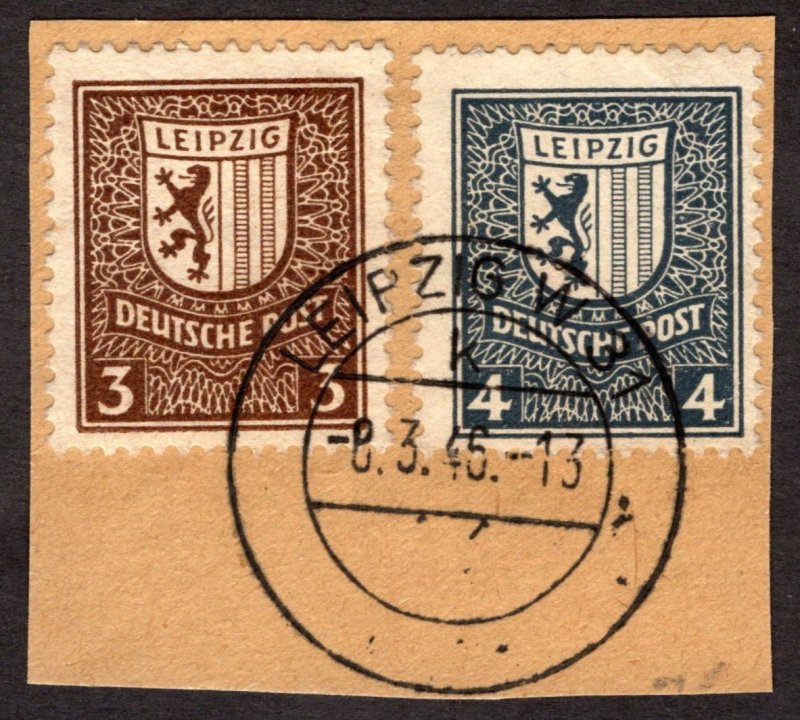 1946, Germany, West Saxony, Used, Sc 14N15, 14N16