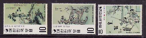 Korea-Sc#787-9- id5-Unused NH set-Art-Paintings-1971-