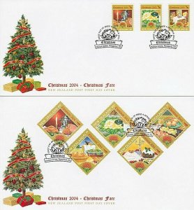 NEW ZEALAND 2004 Christmas on 2 commem FDCs.................................V992