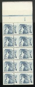 US Booklet #BK 142. Plate 19 Misperfed on Both Panes. Net 100.00