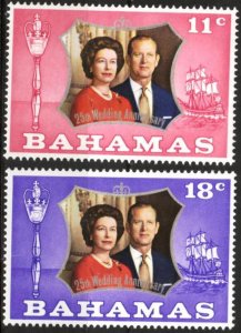 Bahamas 1972 Silver Wedding Anniversary of the English Royal Couple S/S MNH