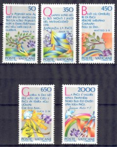 Vatican 1986 International Year of Peace Mi. 889/93 MNH