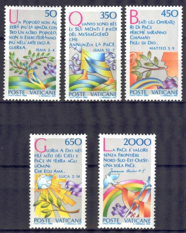 Vatican 1986 International Year of Peace Mi. 889/93 MNH