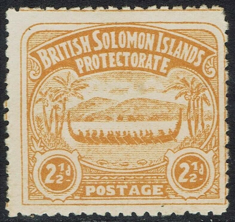 BRITISH SOLOMON ISLANDS 1907 LARGE CANOE 21/2D 