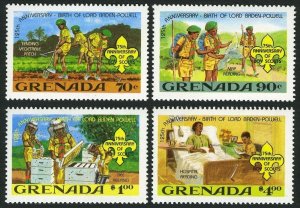 Grenada 1088-1091, 1092, MNH. Michel 1139-1142, Bl.103. Scouting Year 1982. Bee.