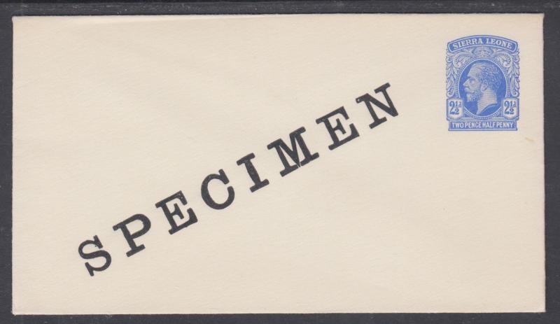 Sierra Leone H&G B6 mint 1912 2½p KGV SPECIMEN Envelope