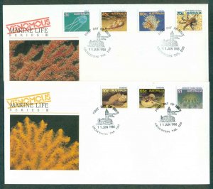 Australia 1986 Marine Life Series III, Launceston 2xFDC lot50932