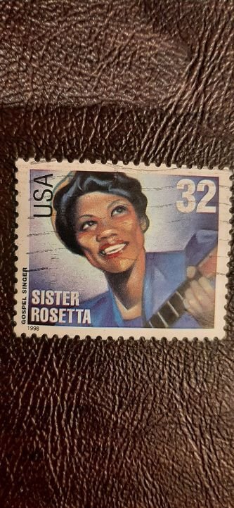 US Scott # 3219; used 32c Sister Rosetta from 1998; VF centering; off paper