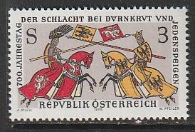 1978 Austria - Sc 1086 - MNH VF - 1 single - Ottokar of Bohemia and Rudolf