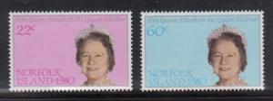 Norfolk Islands 271-2 Queen Elizabeth (Queen Mother) Mint NH