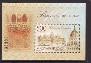 Hungary-Sc#3788-unused NH sheet-Parliament Buildings-2002-