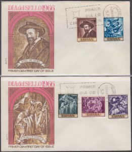 SPAIN Sc # 1337-46 SET of 4 DIFF FDC, 10 DIFF STAMPS - JOSE MARIA SERT, ARTIST