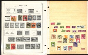 Canal Zone Stamp Collection on 15 Scott International Pages 1904 to 1968