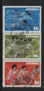 Antigua   #434-436  used 1976   Olympic Games Montreal strip of three