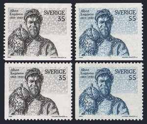 Sweden 817-820, MNH. Mi 636-637 A,D. Albert Engstrom, 1969. Self portrait, owl.