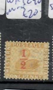 WESTERN AUSTRALIA SWAN 1/2D/1D  SG 90  MOG      P0313A  H