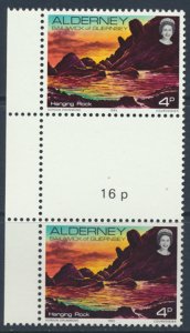 Alderney  SG A2  SC# 2  Scenes Hanging Rock MNH Gutter Pair see scan 