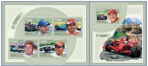 NIGER 2014 2 SHEETS nig14407ab F1 FORMULA 1 SCHUMACHER CARS