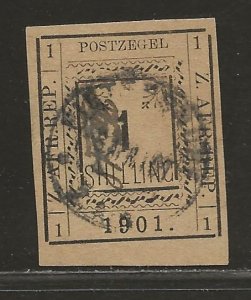 TRANSVAAL SC# 192(SG#18b) NO LINE UNDER UR '1'   FVF/CTO