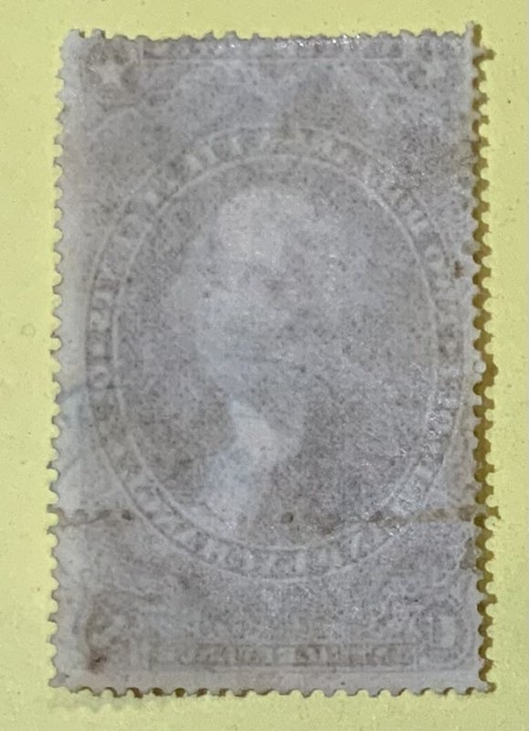 USA 1862-71 FIRST ISSUE REVENUE $2.50 INLAND EXCHANGE  HAND CANCELLATION