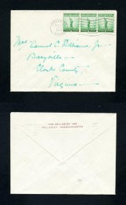 # 899 on cover from Wellesley Inn, Wellesley, MA to Berryville, VA - 11-30-1943