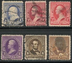 US Sc#219-223 1890 1c-5c ABN Small Size F-VF and Sound Used 