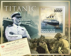 TOGO - 2011 - Sinking of Titanic - Perf Souv Sheet - Mint Never Hinged