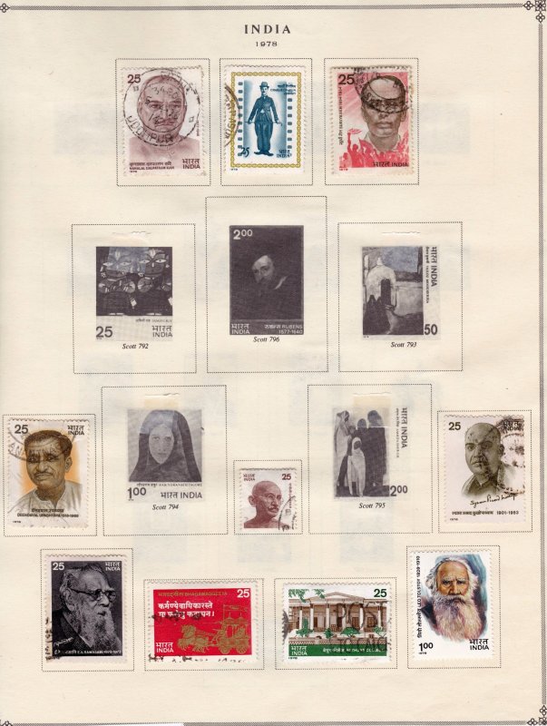 India Stamp Collection on pages   ......see details below