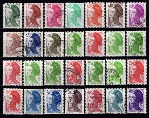 France 1982-89 Liberty Definitives, Part Set [Used]