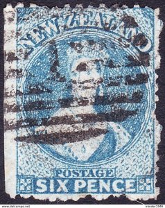 NEW ZEALAND 1871 QV 6d Blue Perf 12.5 SG135 Used CV £60