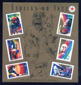 France 2910a MNH  Jazz Musicians Souvenir Sheet from 2002.