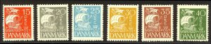 DENMARK #192-97 Mint NH - 1927 Caravel Set