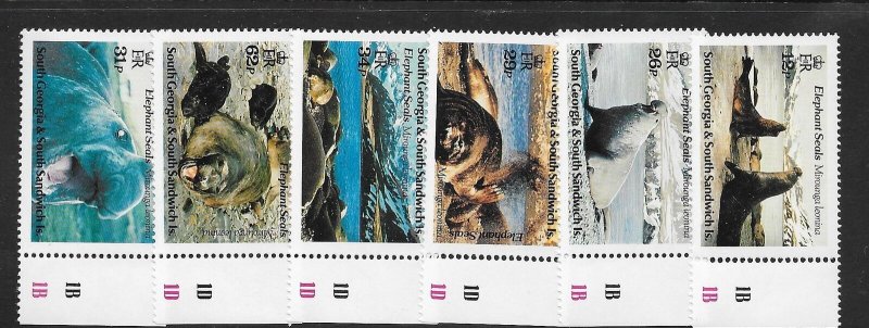 SOUTH GEORGIA Sc 151-56 NH issue of 1991 - ANTARCTIC ANIMALS - SEALS