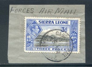 Sierra Leone 3d Black & Ultramarine SG192 Fine Used On Piece Garrison Mail C