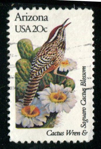 1955 20c State Birds & Flowers - Arizona, used