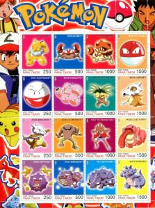 Complete 160 POKEMON Cinderella Stamps PARA TIMOR set of 10 Full Sheets 2001